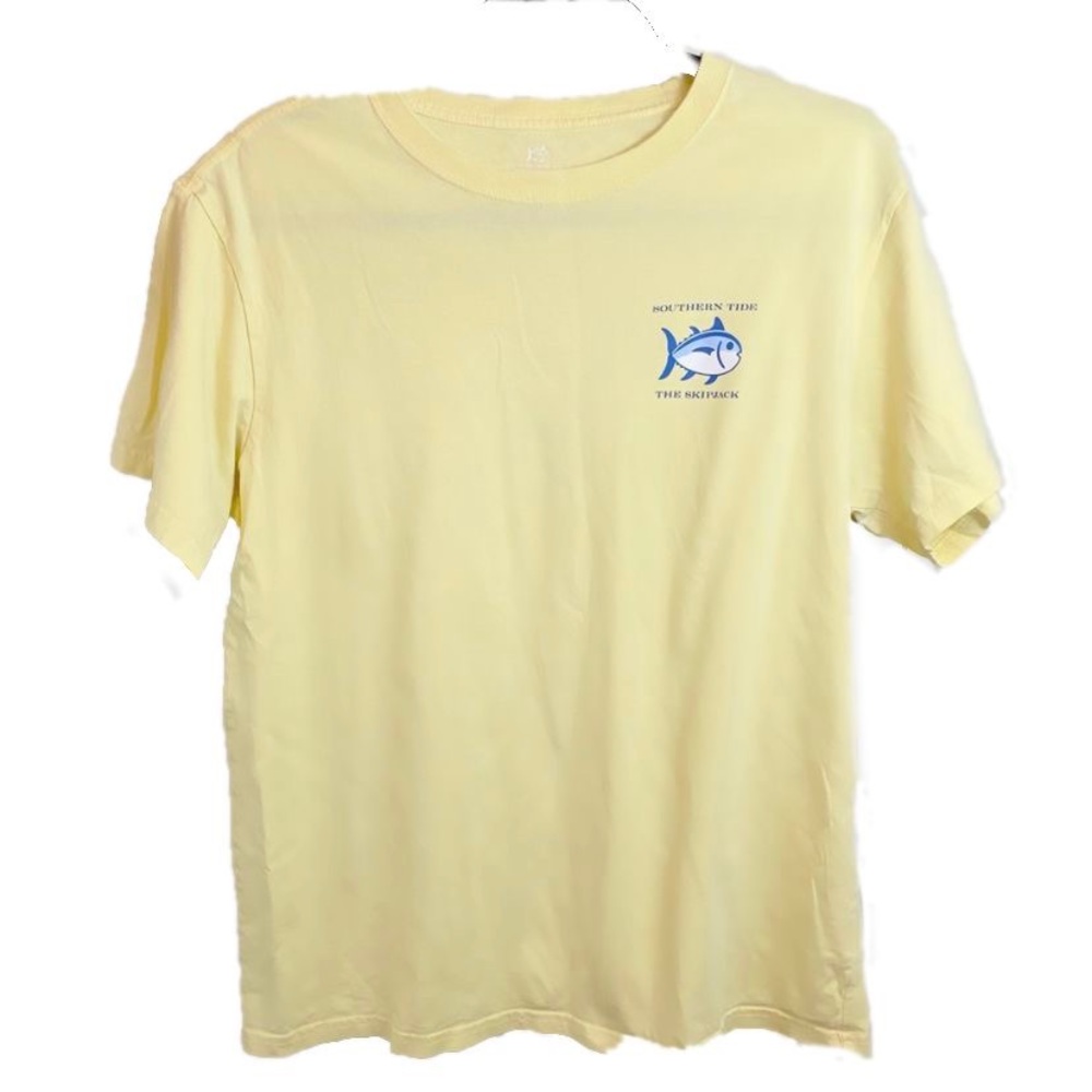 Southern Tide Yellow Tee with Back Graphic